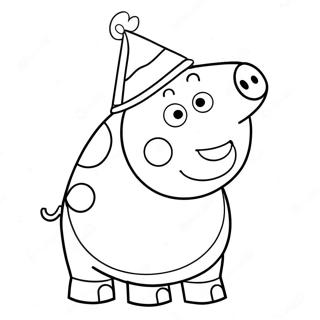 Peppa Pig Party Hat Coloring Page 59297-49232