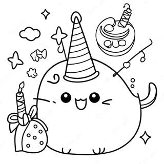 Birthday Pusheen Coloring Page 59316-49239