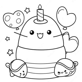 Birthday Pusheen Coloring Page 59316-49240