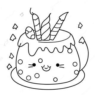 Pusheen With Birthday Cake Coloring Page 59317-49243