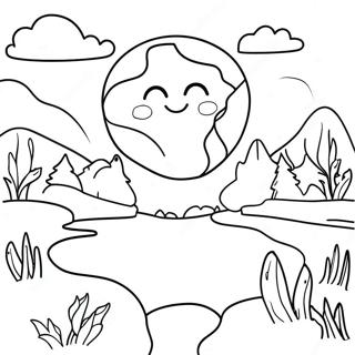 Beautiful Mother Earth Landscape Coloring Page 59327-49253