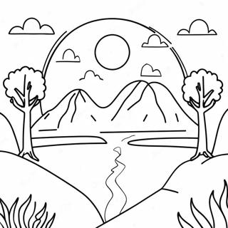 Beautiful Mother Earth Landscape Coloring Page 59327-49255