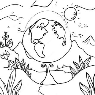 Beautiful Mother Earth Landscape Coloring Page 59327-49256