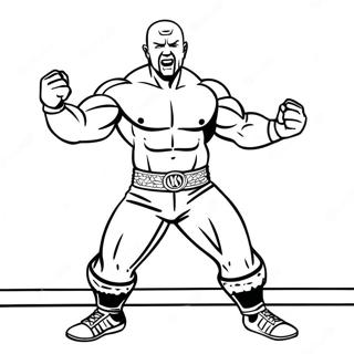 Wwe Superstar Action Pose Coloring Page 59357-49284