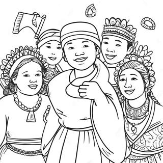 Cultural Diversity Celebration Coloring Page 5935-4741