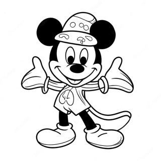 Mickey Mouse In A Spooky Costume Coloring Page 59377-49293