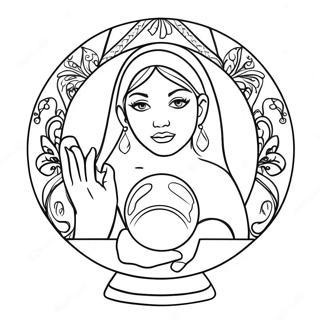 Mystical Fortune Teller With Crystal Ball Coloring Page 59407-49319