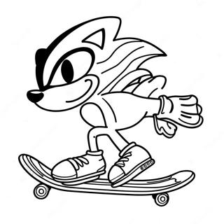 Sonic Skateboard Coloring Page 59426-49332