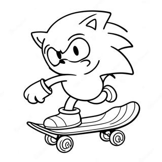 Sonic Performing Tricks On Skateboard Coloring Page 59427-49333