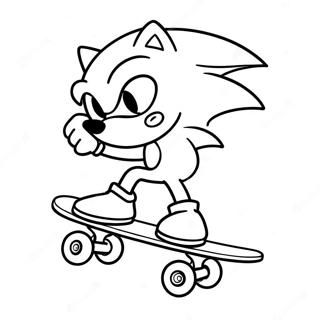 Sonic Performing Tricks On Skateboard Coloring Page 59427-49334