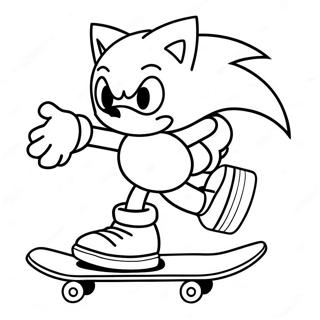 Sonic Performing Tricks On Skateboard Coloring Page 59427-49335