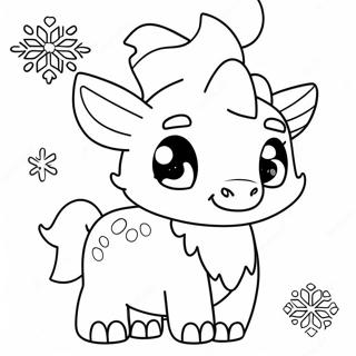 Cute Frost Fury With Snowflakes Coloring Page 59447-49351