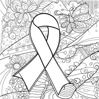 Colorful Red Ribbon Awareness Coloring Page 5945-4752