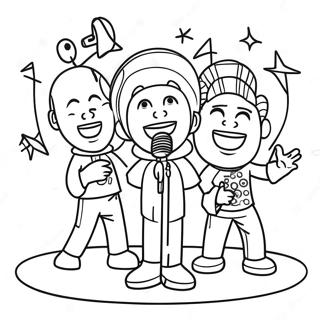 Doodlebops Singing On Stage Coloring Page 59467-49357