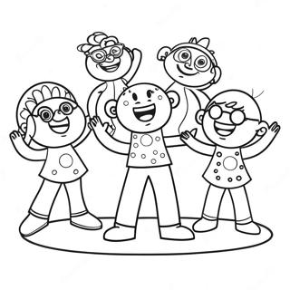 Doodlebops Singing On Stage Coloring Page 59467-49360