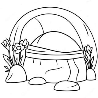 Empty Tomb With Flowers Coloring Page 59487-49377