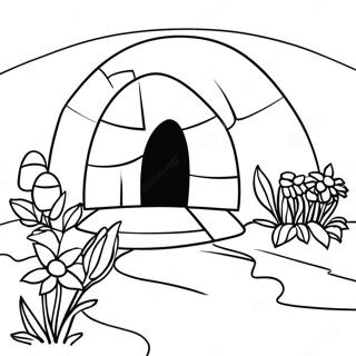 Empty Tomb With Flowers Coloring Page 59487-49378