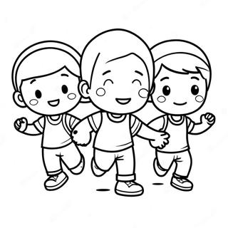 Active Kids Exercising Coloring Page 59497-49386