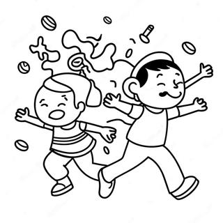 Active Kids Exercising Coloring Page 59497-49388