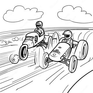 Exciting Dirt Track Racing Scene Coloring Page 59517-49399