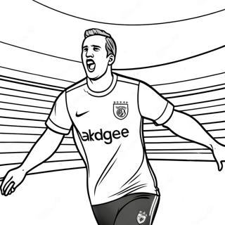 Harry Kane Scoring A Goal Coloring Page 59527-49415