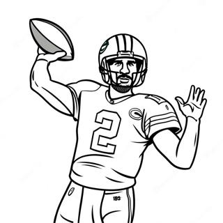 Aaron Rodgers Throwing A Pass Coloring Page 59537-49426