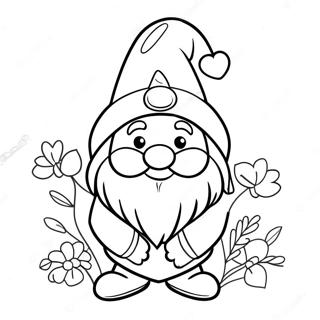 Valentine Gnome Coloring Pages