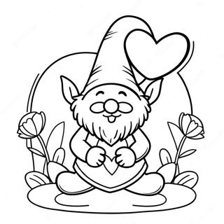 Valentine Gnome Coloring Page 5954-4755