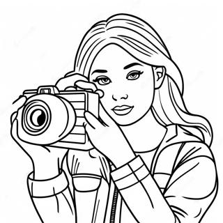 Trendy Vsco Girl With Camera Coloring Page 59587-49459