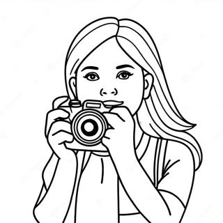 Trendy Vsco Girl With Camera Coloring Page 59587-49460