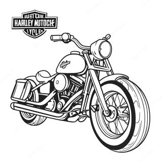 Classic Harley Motorcycle In Action Coloring Page 59597-49470