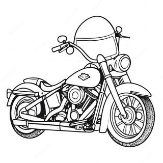 Classic Harley Motorcycle In Action Coloring Page 59597-49471