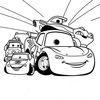 Lightning Mcqueen With Friends Coloring Page 59607-49485