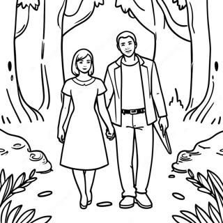 Emma And Ray In The Forest Coloring Page 59627-49493