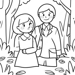 Emma And Ray In The Forest Coloring Page 59627-49495