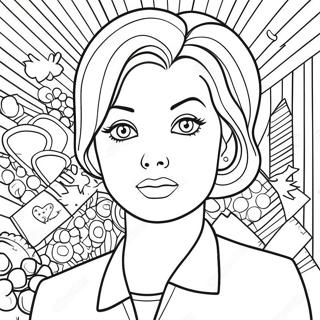 Roy Lichtenstein Pop Art Style Coloring Page 59637-49507