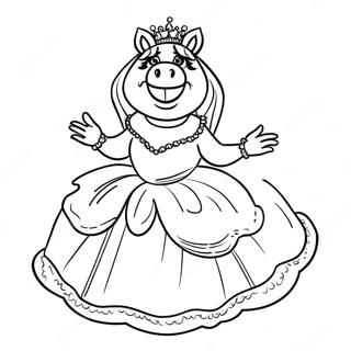 Miss Piggy In Glamorous Dress Coloring Page 59647-49517