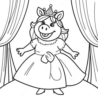 Miss Piggy In Glamorous Dress Coloring Page 59647-49518