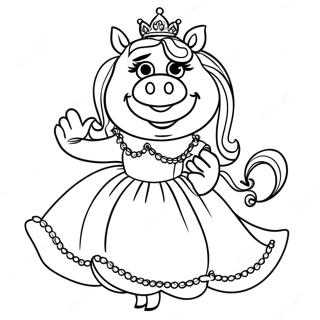 Miss Piggy In Glamorous Dress Coloring Page 59647-49519