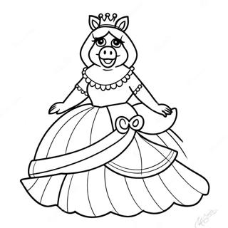 Miss Piggy In Glamorous Dress Coloring Page 59647-49520