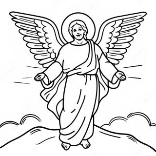 Angelic Resurrection Scene Coloring Page 59657-49515