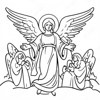 Angelic Resurrection Scene Coloring Page 59657-49516