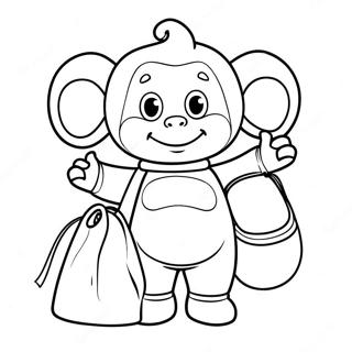 Tinky Winky With His Bag Coloring Page 5965-4766