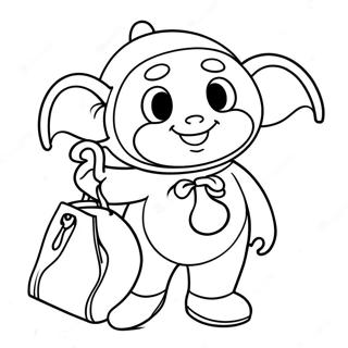 Tinky Winky With His Bag Coloring Page 5965-4768