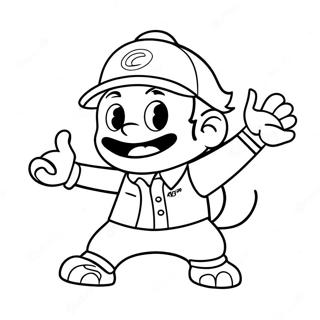 Cheerful Go Team Mascot Coloring Page 59707-49560