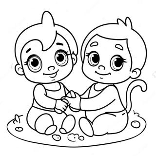 Cute Disney Babies Playing Together Coloring Page 59757-49594