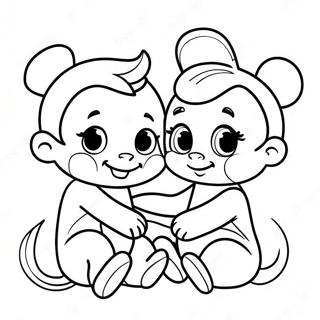 Cute Disney Babies Playing Together Coloring Page 59757-49595