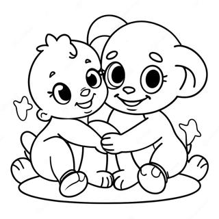 Cute Disney Babies Playing Together Coloring Page 59757-49596