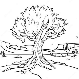 Majestic Burning Bush In The Desert Coloring Page 59767-49605