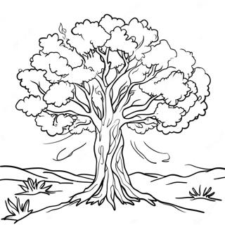 Majestic Burning Bush In The Desert Coloring Page 59767-49606